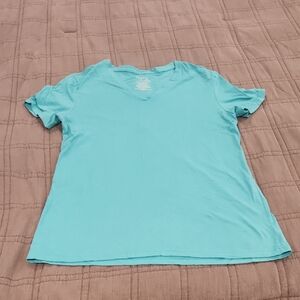 Time and Tru Light Turquoise Blue Short Sleeve Tee Size L!